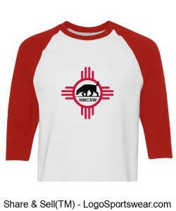 Red & White Baseball shirt Design Zoom